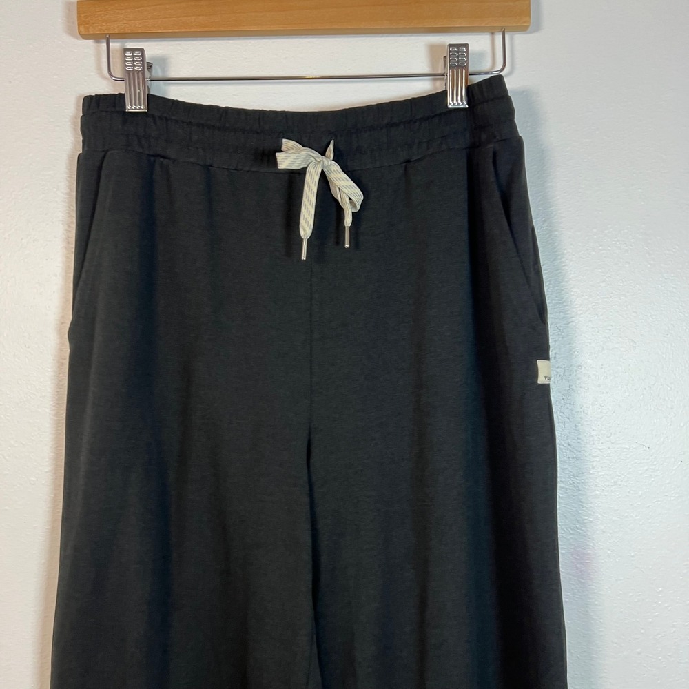 Vuori Womens Halo Essential Wide Leg Pants Black Size M Elastic Waist Drawstring - Picture 2 of 11